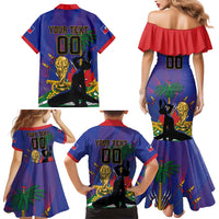 Custom Haiti World Football 2026 Family Matching Mermaid Dress and Hawaiian Shirt Go Les Grenadiers - Wonder Print Shop