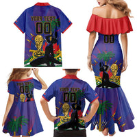 Custom Haiti World Football 2026 Family Matching Mermaid Dress and Hawaiian Shirt Go Les Grenadiers - Wonder Print Shop