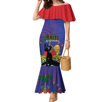 Custom Haiti World Football 2026 Family Matching Mermaid Dress and Hawaiian Shirt Go Les Grenadiers - Wonder Print Shop