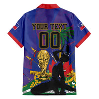 Custom Haiti World Football 2026 Family Matching Short Sleeve Bodycon Dress and Hawaiian Shirt Go Les Grenadiers - Wonder Print Shop
