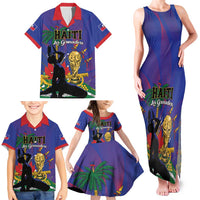 Custom Haiti World Football 2026 Family Matching Tank Maxi Dress and Hawaiian Shirt Go Les Grenadiers - Wonder Print Shop
