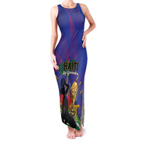 Custom Haiti World Football 2026 Family Matching Tank Maxi Dress and Hawaiian Shirt Go Les Grenadiers - Wonder Print Shop
