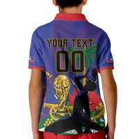 Custom Haiti World Football 2026 Kid Polo Shirt Go Les Grenadiers - Wonder Print Shop