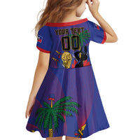 Custom Haiti World Football 2026 Kid Short Sleeve Dress Go Les Grenadiers - Wonder Print Shop