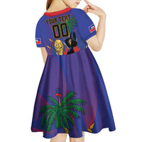 Custom Haiti World Football 2026 Kid Short Sleeve Dress Go Les Grenadiers - Wonder Print Shop