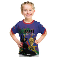 Custom Haiti World Football 2026 Kid T Shirt Go Les Grenadiers - Wonder Print Shop