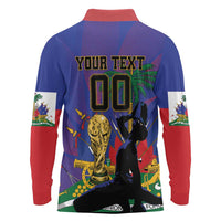 Custom Haiti World Football 2026 Long Sleeve Polo Shirt Go Les Grenadiers - Wonder Print Shop