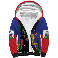 Custom Haiti World Football 2026 Sherpa Hoodie Go Les Grenadiers - Wonder Print Shop