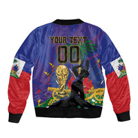 Custom Haiti World Football 2026 Sleeve Zip Bomber Jacket Go Les Grenadiers - Wonder Print Shop