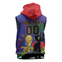 Custom Haiti World Football 2026 Sleeveless Zip Hoodie Go Les Grenadiers - Wonder Print Shop