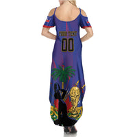 Custom Haiti World Football 2026 Summer Maxi Dress Go Les Grenadiers - Wonder Print Shop