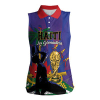 Custom Haiti World Football 2026 Women Sleeveless Polo Shirt Go Les Grenadiers - Wonder Print Shop