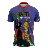 Custom Haiti World Football 2026 Zipper Polo Shirt Go Les Grenadiers - Wonder Print Shop