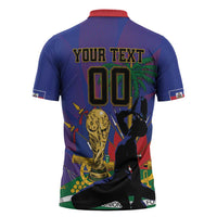 Custom Haiti World Football 2026 Zipper Polo Shirt Go Les Grenadiers - Wonder Print Shop