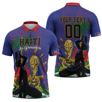 Custom Haiti World Football 2026 Zipper Polo Shirt Go Les Grenadiers - Wonder Print Shop