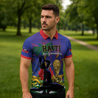 Custom Haiti World Football 2026 Zipper Polo Shirt Go Les Grenadiers - Wonder Print Shop