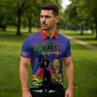 Custom Haiti World Football 2026 Zipper Polo Shirt Go Les Grenadiers - Wonder Print Shop