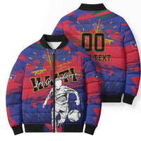 Custom Ekip Foutbol Ayiti 2026 Bomber Puffer Jacket Haiti Grenadye Alaso - Wonder Print Shop