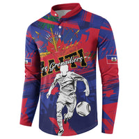 Custom Ekip Foutbol Ayiti 2026 Button Sweatshirt Haiti Grenadye Alaso - Wonder Print Shop