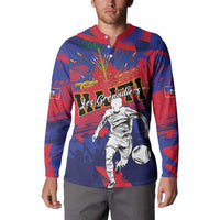 Custom Ekip Foutbol Ayiti 2026 Button Sweatshirt Haiti Grenadye Alaso - Wonder Print Shop