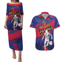 Custom Ekip Foutbol Ayiti 2026 Couples Matching Puletasi and Hawaiian Shirt Haiti Grenadye Alaso - Wonder Print Shop