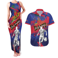 Custom Ekip Foutbol Ayiti 2026 Couples Matching Tank Maxi Dress and Hawaiian Shirt Haiti Grenadye Alaso - Wonder Print Shop