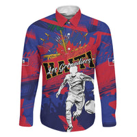 Custom Ekip Foutbol Ayiti 2026 Family Matching Long Sleeve Bodycon Dress and Hawaiian Shirt Haiti Grenadye Alaso - Wonder Print Shop