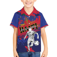Custom Ekip Foutbol Ayiti 2026 Family Matching Short Sleeve Bodycon Dress and Hawaiian Shirt Haiti Grenadye Alaso - Wonder Print Shop