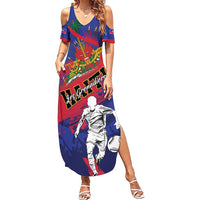 Custom Ekip Foutbol Ayiti 2026 Family Matching Summer Maxi Dress and Hawaiian Shirt Haiti Grenadye Alaso - Wonder Print Shop