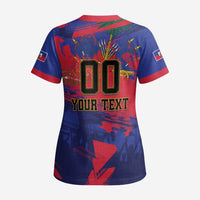 Custom Ekip Foutbol Ayiti 2026 Scrub Top Haiti Grenadye Alaso - Wonder Print Shop