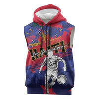 Custom Ekip Foutbol Ayiti 2026 Sleeveless Zip Hoodie Haiti Grenadye Alaso - Wonder Print Shop