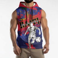 Custom Ekip Foutbol Ayiti 2026 Sleeveless Zip Hoodie Haiti Grenadye Alaso - Wonder Print Shop