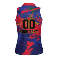 Custom Ekip Foutbol Ayiti 2026 Women Sleeveless Polo Shirt Haiti Grenadye Alaso - Wonder Print Shop