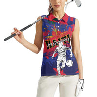 Custom Ekip Foutbol Ayiti 2026 Women Sleeveless Polo Shirt Haiti Grenadye Alaso - Wonder Print Shop