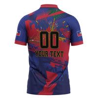 Custom Ekip Foutbol Ayiti 2026 Zipper Polo Shirt Haiti Grenadye Alaso - Wonder Print Shop