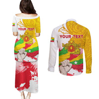 Myanmar Independence Day Couples Matching Puletasi and Long Sleeve Button Shirt Brahmadesh Kanote Pattern - Wonder Print Shop