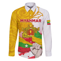 Myanmar Independence Day Family Matching Puletasi and Hawaiian Shirt Brahmadesh Kanote Pattern - Wonder Print Shop