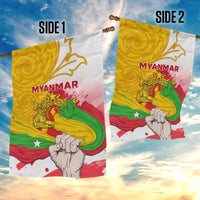 Myanmar Independence Day Garden Flag Brahmadesh Kanote Pattern - Wonder Print Shop