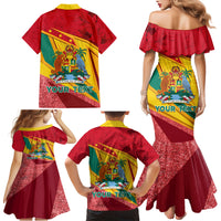 Grenada Independence Day Family Matching Mermaid Dress and Hawaiian Shirt Gwenad Bougainvillea Sparkle Version - Wonder Print Shop
