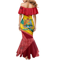 Grenada Independence Day Family Matching Mermaid Dress and Hawaiian Shirt Gwenad Bougainvillea Sparkle Version - Wonder Print Shop