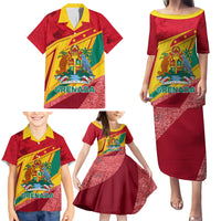 Grenada Independence Day Family Matching Puletasi and Hawaiian Shirt Gwenad Bougainvillea Sparkle Version - Wonder Print Shop