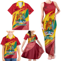 Grenada Independence Day Family Matching Tank Maxi Dress and Hawaiian Shirt Gwenad Bougainvillea Sparkle Version - Wonder Print Shop