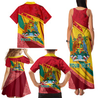 Grenada Independence Day Family Matching Tank Maxi Dress and Hawaiian Shirt Gwenad Bougainvillea Sparkle Version - Wonder Print Shop