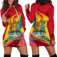 Grenada Independence Day Hoodie Dress Gwenad Bougainvillea Sparkle Version - Wonder Print Shop