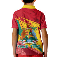 Grenada Independence Day Kid Polo Shirt Gwenad Bougainvillea Sparkle Version - Wonder Print Shop
