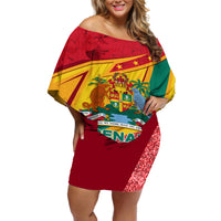 Grenada Independence Day Off Shoulder Short Dress Gwenad Bougainvillea Sparkle Version - Wonder Print Shop