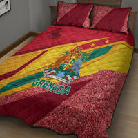 Grenada Independence Day Quilt Bed Set Gwenad Bougainvillea Sparkle Version - Wonder Print Shop