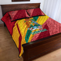 Grenada Independence Day Quilt Bed Set Gwenad Bougainvillea Sparkle Version - Wonder Print Shop