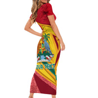 Grenada Independence Day Short Sleeve Bodycon Dress Gwenad Bougainvillea Sparkle Version - Wonder Print Shop