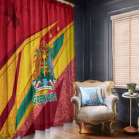 Grenada Independence Day Window Curtain Gwenad Bougainvillea Sparkle Version - Wonder Print Shop